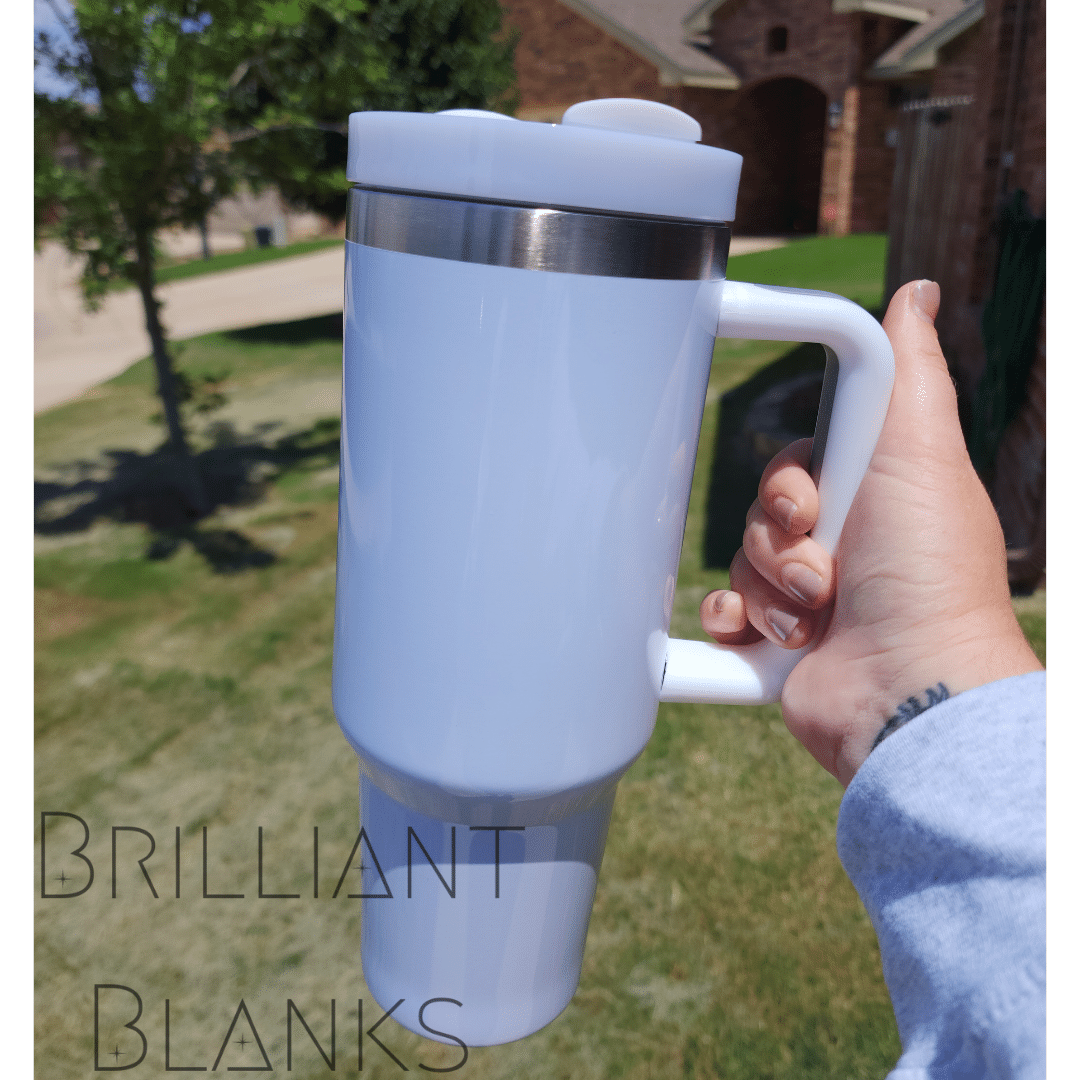 2.0 White 40 oz Sublimation Tumbler