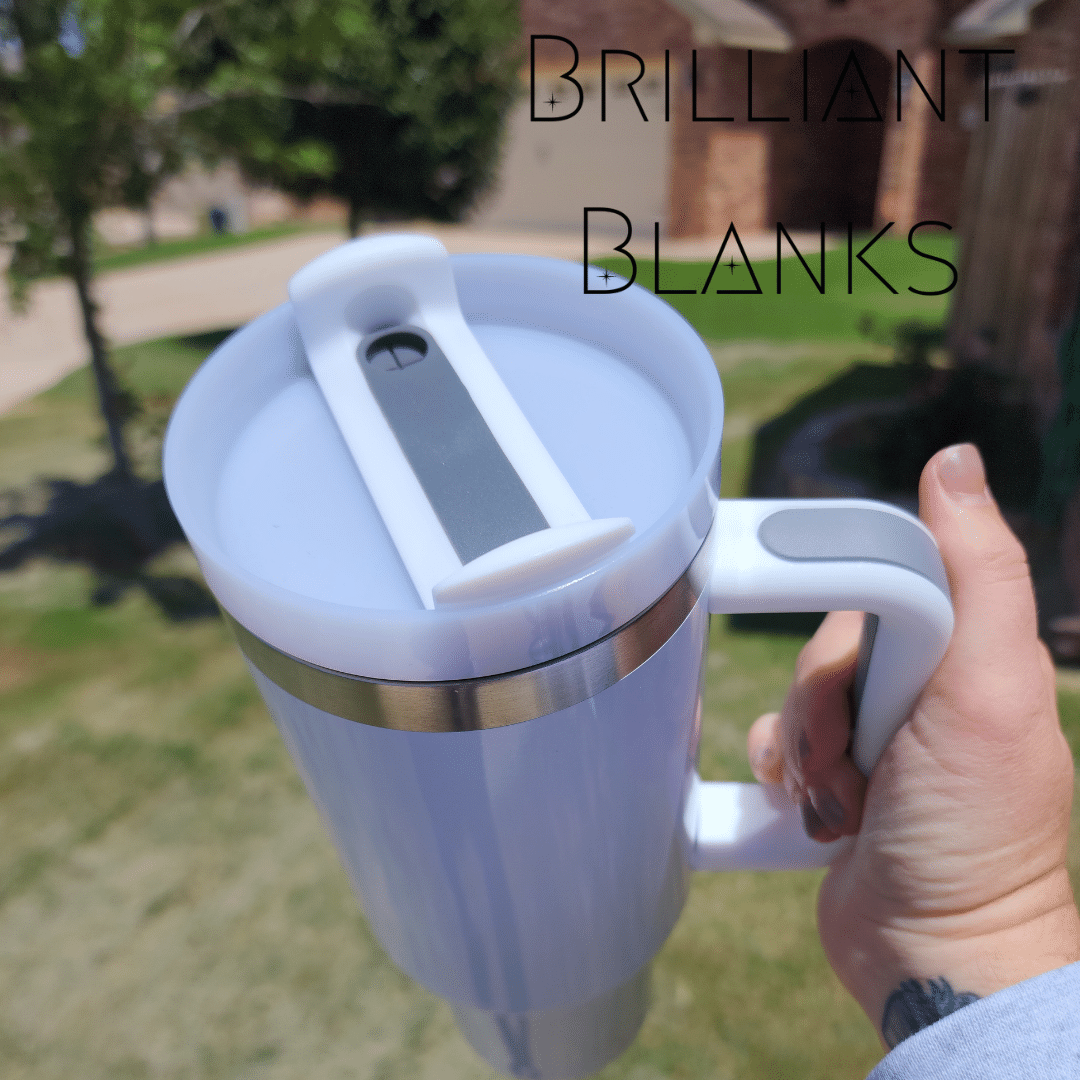 2.0 White 40 oz Sublimation Tumbler