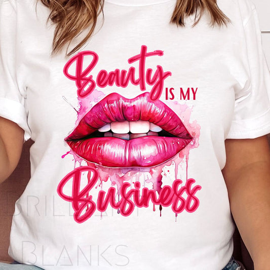 Beauty is my Business Red Lips - PNG Digital Download