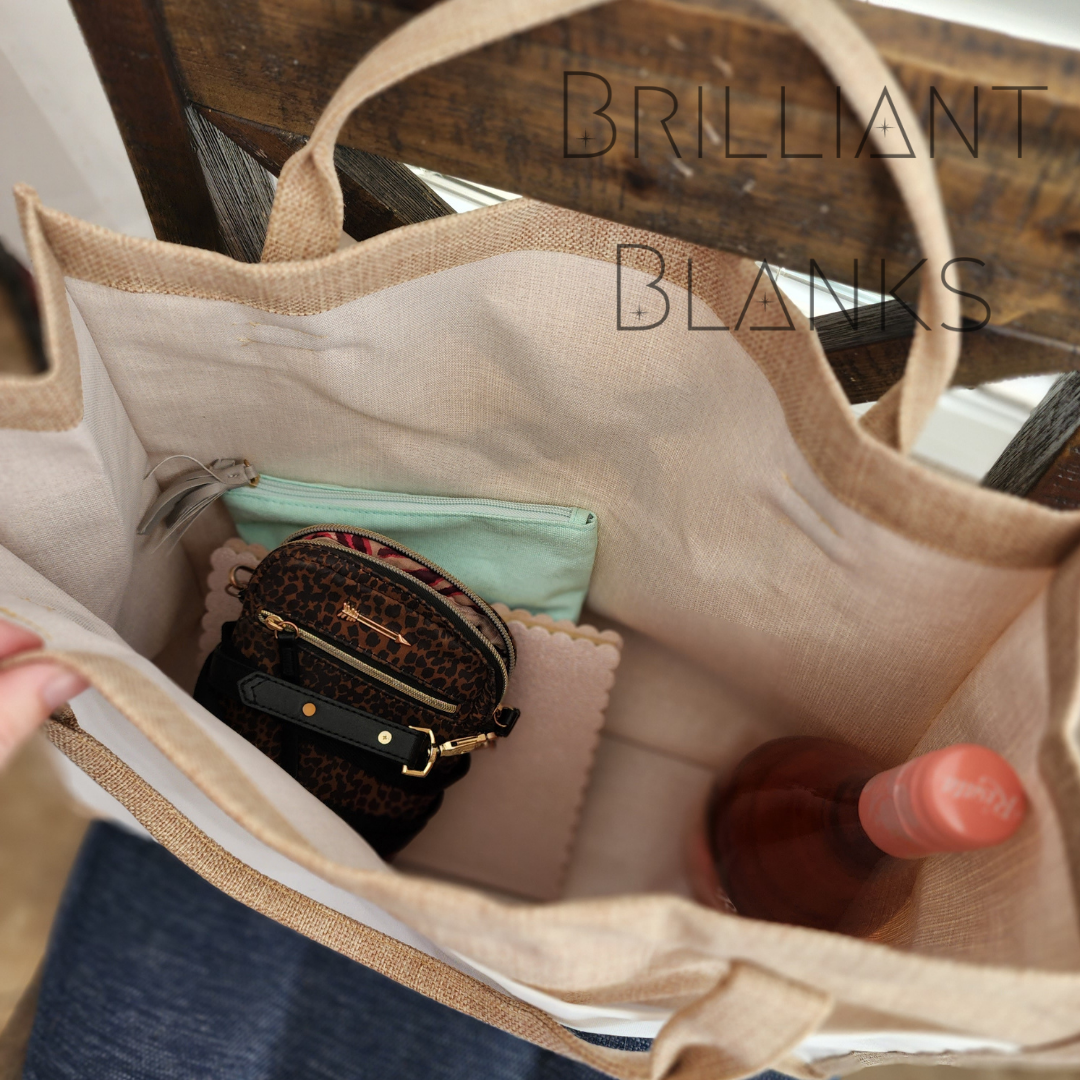 Large- blank burlap sublimation tote