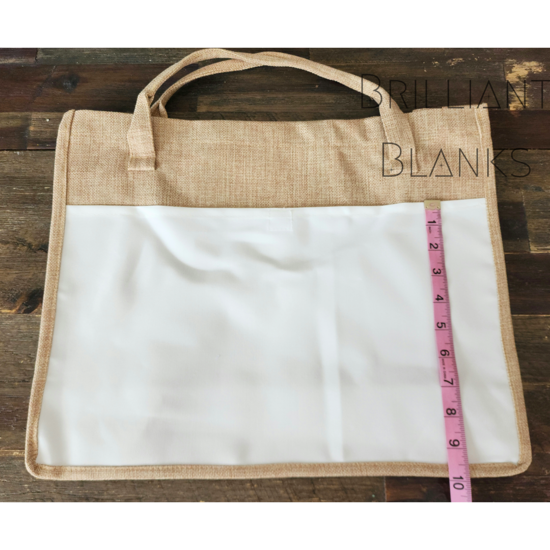 Large- blank burlap sublimation tote