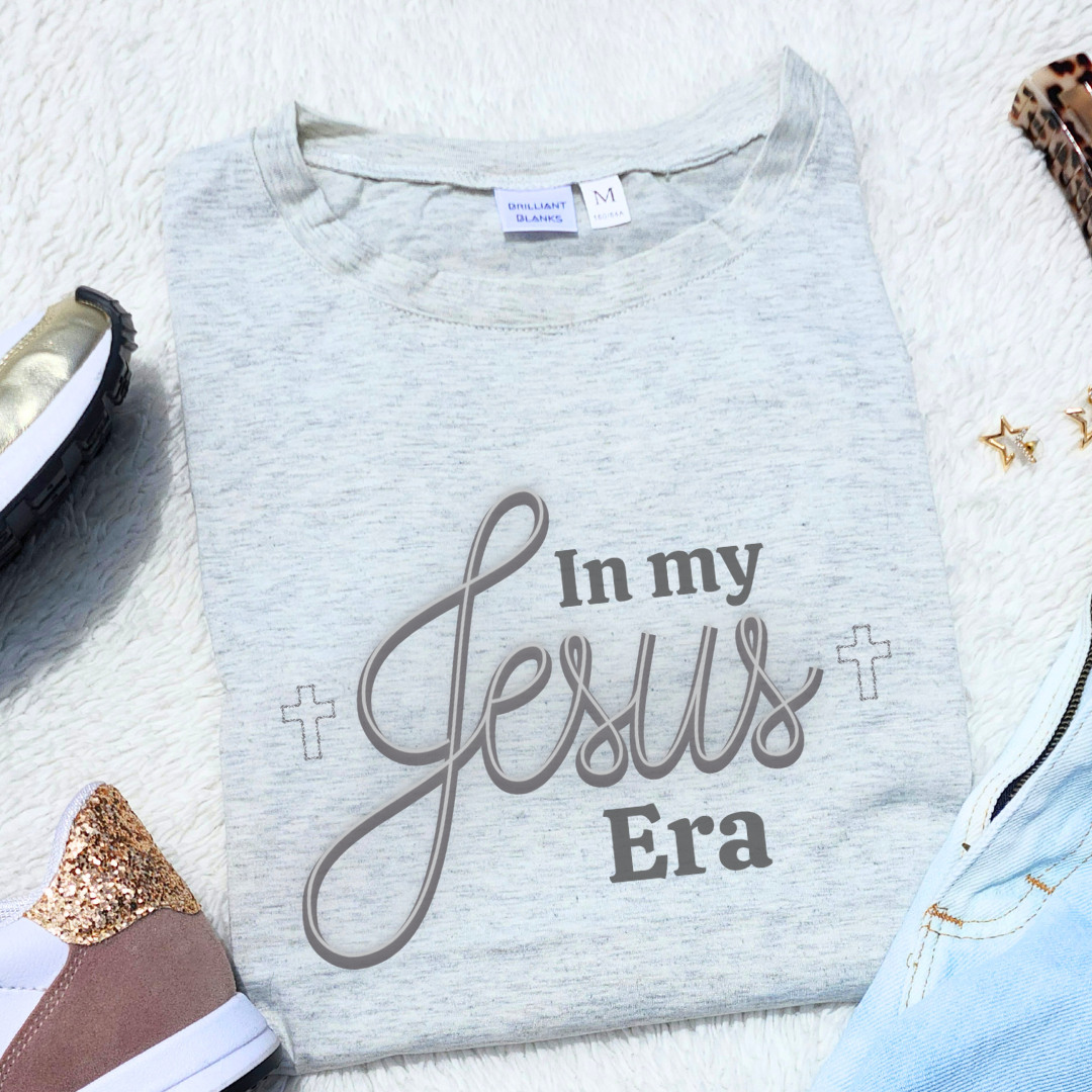 In my Jesus era - grey- png digital download