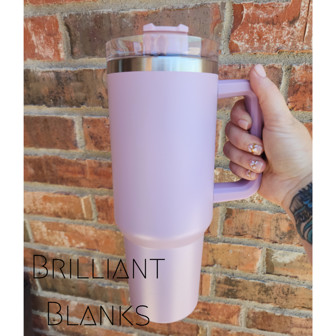 Lilac 40 oz powder coated tumbler