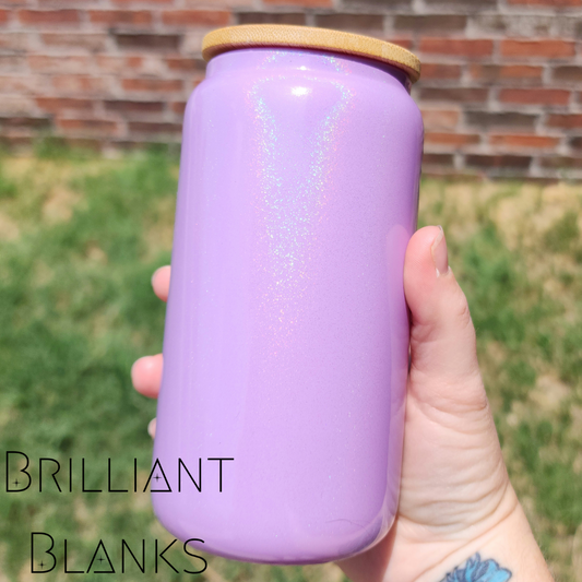Purple Shimmer 16oz glass sublimation cup