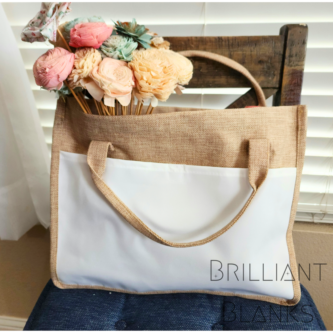 Medium - blank burlap sublimation tote