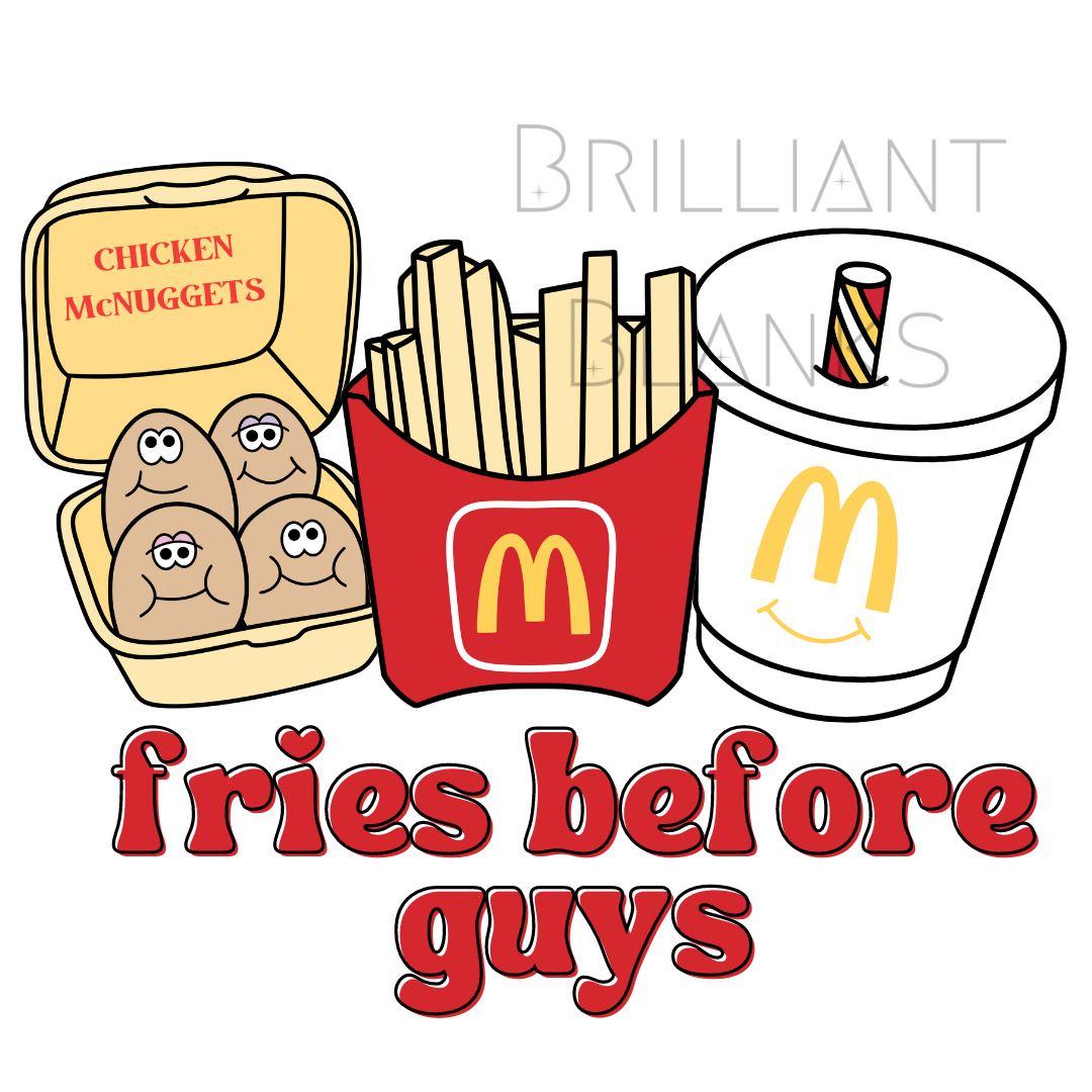 Fries before guys design with cup - png digital downloads